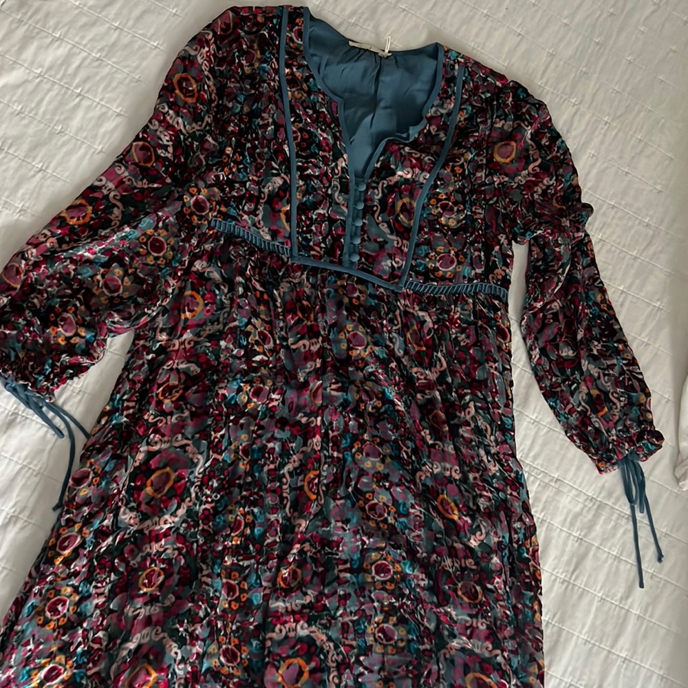 Anthropologie BurnOut Velvet Dress